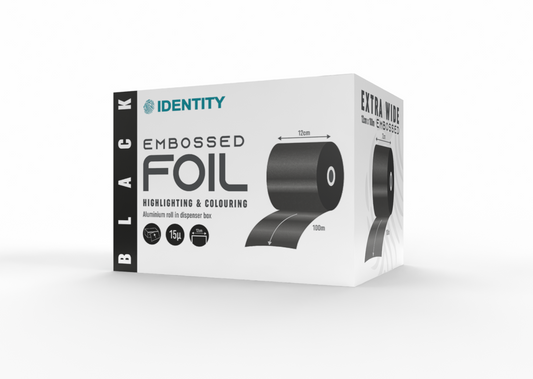 Identity Extra Wide Foil Embossed 120mm x 100m – Matte Black