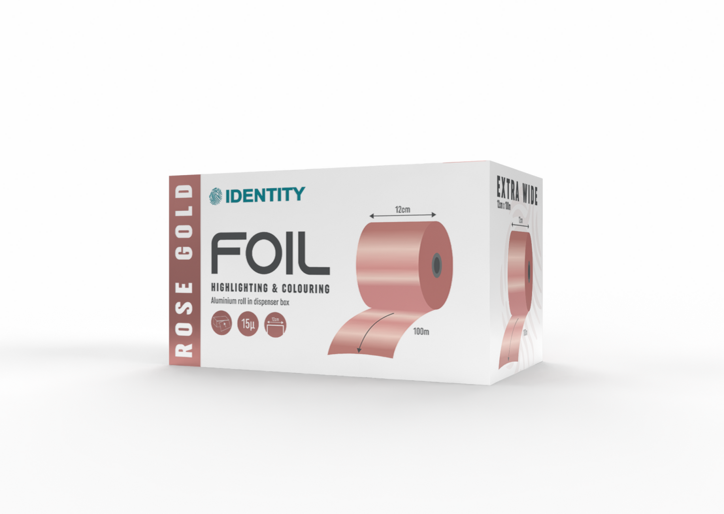 Identity Extra Wide Foil 120mm x 100m – Rose Gold